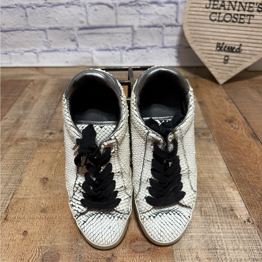 Zadig & Voltaire White Leather Snakeskin Sneakers shoes EU 38 US 7 WOMENS - Picture 7 of 16